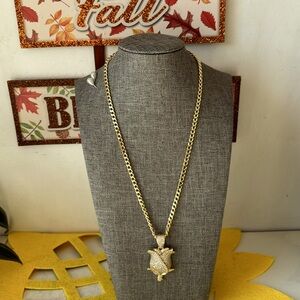 Cadena14 k gold plated de flor